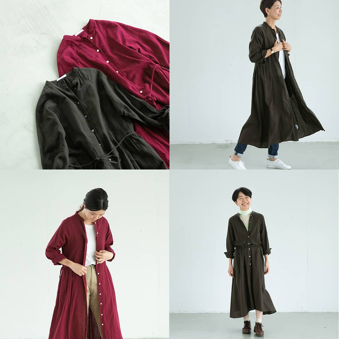 着用レビュー 154cm 160cm 164cmの身長別にスタッフがシャツワンピースを着てみました 北欧 暮らしの道具店