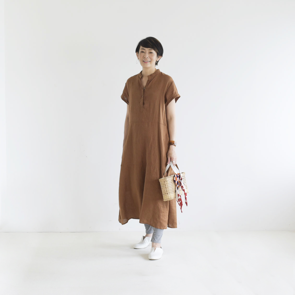 着用レビュー】fog linen workとコラボしたワンピースを、3人の  